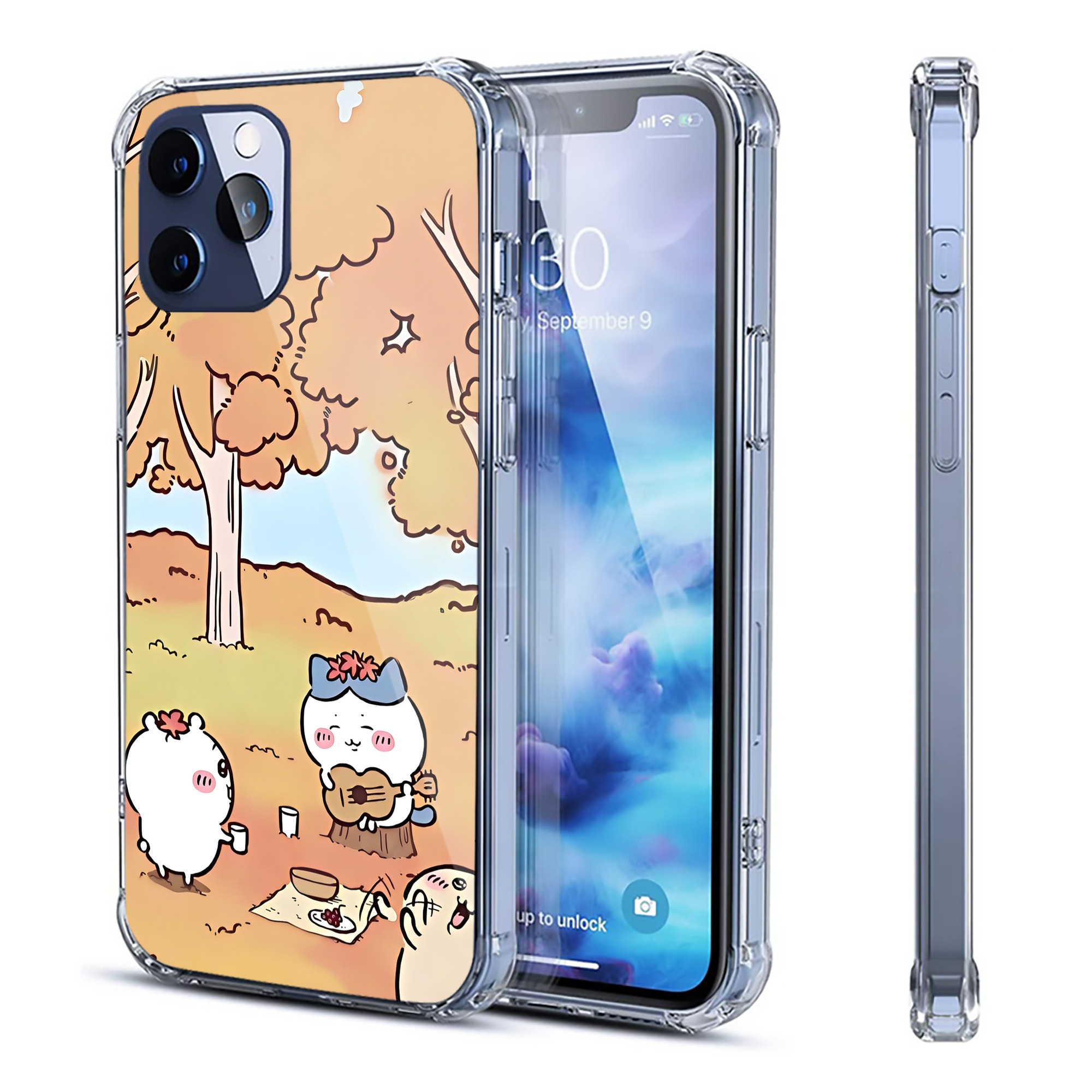 （画像用） ちいかわ Chii-kawa 【iPhone 12シリーズ対応】透明スマホケース（クリアソフトケース）